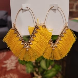 FOREVER21 earrings , bright 🌞 yellow, 3 in.